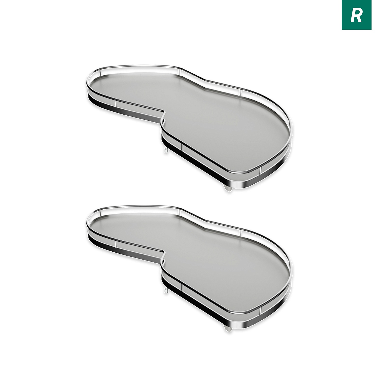 Комплект полок правый Леманс 400 мм Арена КЛАССИК (2 полки + рычаги) ХРОМ