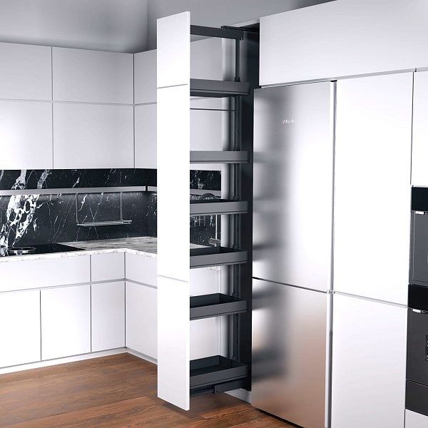 КОМПЛЕКТ ПВ, Диспенса 90° 450 мм, H 1900-2300, Арена ПЬЮР, 6 полок, цвет АНТРАЦИТ Kessebohmer | официальный магазин