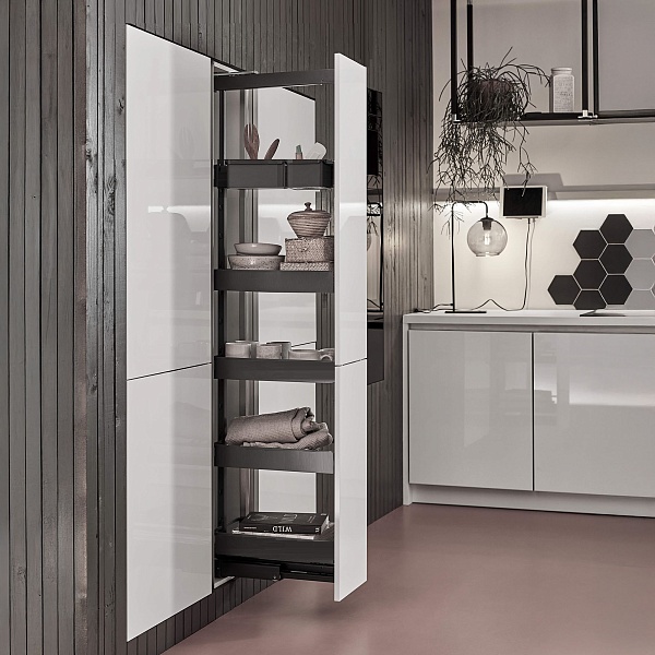 КОМПЛЕКТ ПВ Юбокс, Диспенса 90° 300 мм, H 1600-2000, Арена ПЬЮР, 4 полки + 1 Юбокс, цвет АНТРАЦИТ Kessebohmer | официальный магазин