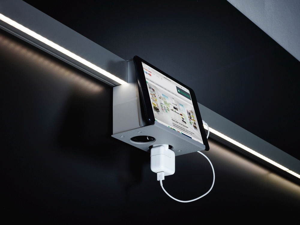 ЛинероМозаик полка + 2розетки, Кабель 2м, цвет АНТРАЦИТ Kessebohmer | официальный магазин